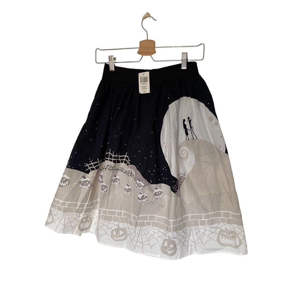 Hot Topic Skirt Disney Nightmare Before Christmas Moon Pocket pumpkin sz s/m